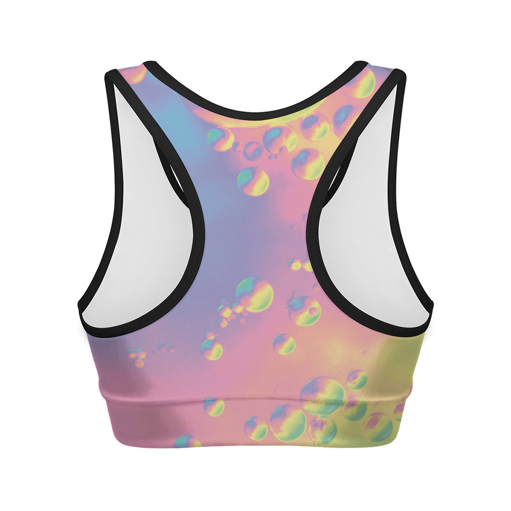 Pastel Acid Melt Print Women's Sports Bra