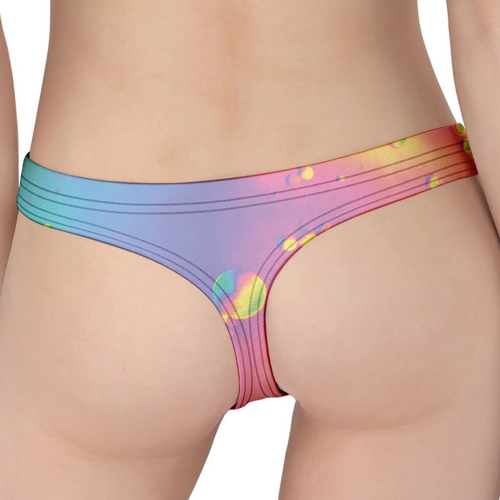 Pastel Acid Melt Print Women's Thong