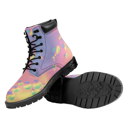 Pastel Acid Melt Print Work Boots