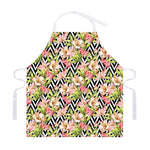 Pastel Alstroemeria Zigzag Pattern Print Adjustable Apron