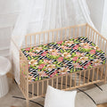 Pastel Alstroemeria Zigzag Pattern Print Baby Crib Sheet