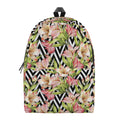 Pastel Alstroemeria Zigzag Pattern Print School Backpack