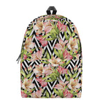 Pastel Alstroemeria Zigzag Pattern Print Backpack