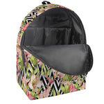 Pastel Alstroemeria Zigzag Pattern Print Backpack