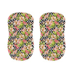 Pastel Alstroemeria Zigzag Pattern Print Bar Stool Covers