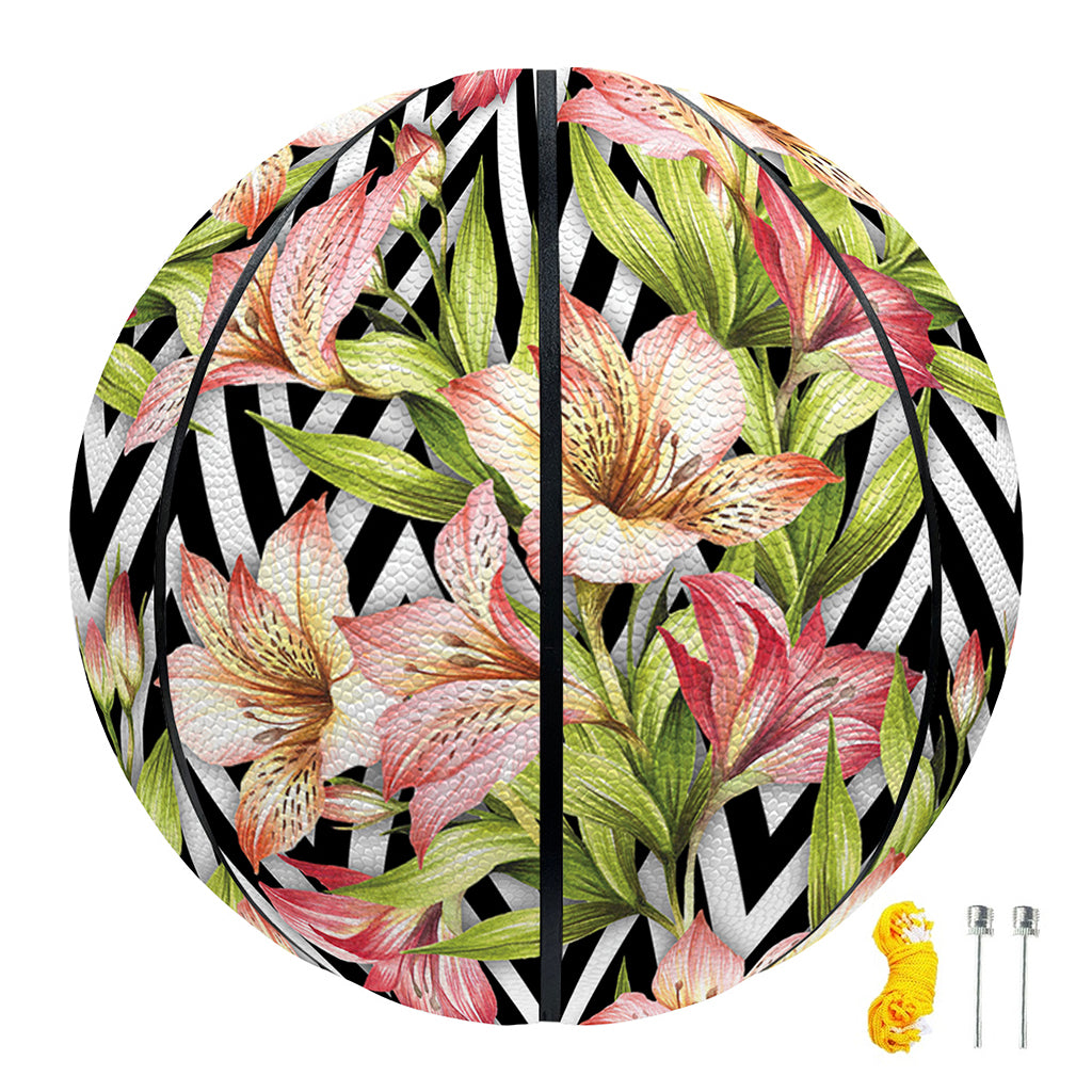 Pastel Alstroemeria Zigzag Pattern Print Basketball