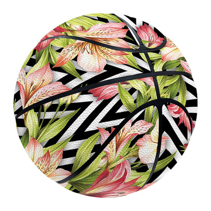 Pastel Alstroemeria Zigzag Pattern Print Basketball