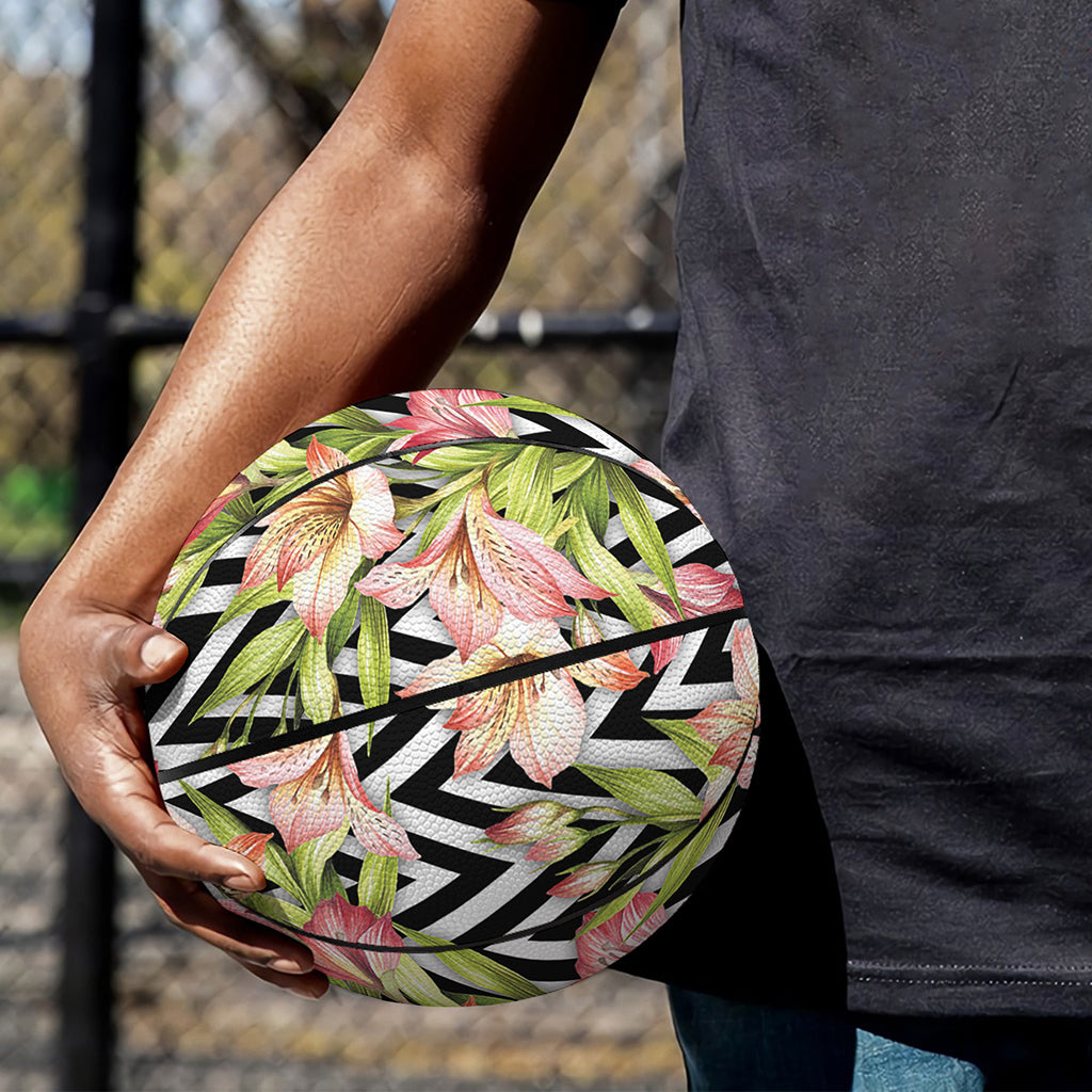 Pastel Alstroemeria Zigzag Pattern Print Basketball