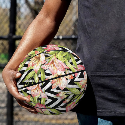 Pastel Alstroemeria Zigzag Pattern Print Basketball