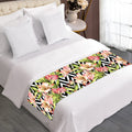 Pastel Alstroemeria Zigzag Pattern Print Bed Runner