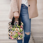 Pastel Alstroemeria Zigzag Pattern Print Bible Tote Bag