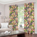 Pastel Alstroemeria Zigzag Pattern Print Dimout Grommet Curtains