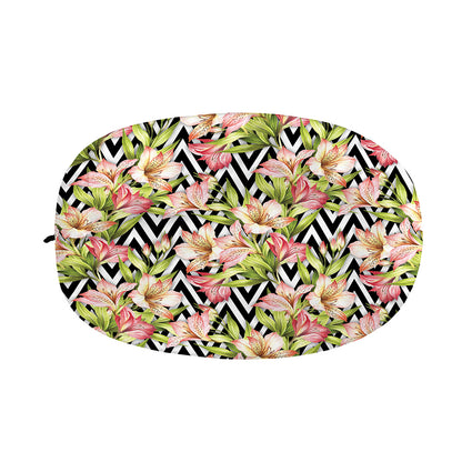 Pastel Alstroemeria Zigzag Pattern Print Car Side Mirror Covers