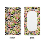 Pastel Alstroemeria Zigzag Pattern Print Changing Pad Cover