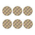 Pastel Alstroemeria Zigzag Pattern Print Coaster Set