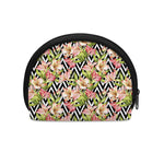 Pastel Alstroemeria Zigzag Pattern Print Coin Purse