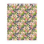 Pastel Alstroemeria Zigzag Pattern Print Curtain