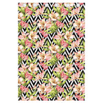 Pastel Alstroemeria Zigzag Pattern Print Curtain