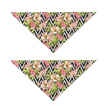 Pastel Alstroemeria Zigzag Pattern Print Dog Bandana