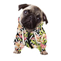 Pastel Alstroemeria Zigzag Pattern Print Dog Zip Up Hoodie