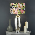 Pastel Alstroemeria Zigzag Pattern Print Drum Lamp Shade