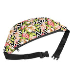 Pastel Alstroemeria Zigzag Pattern Print Fanny Pack