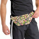 Pastel Alstroemeria Zigzag Pattern Print Fanny Pack