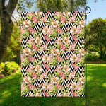 Pastel Alstroemeria Zigzag Pattern Print Garden Flag