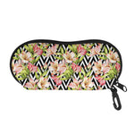 Pastel Alstroemeria Zigzag Pattern Print Glasses Case