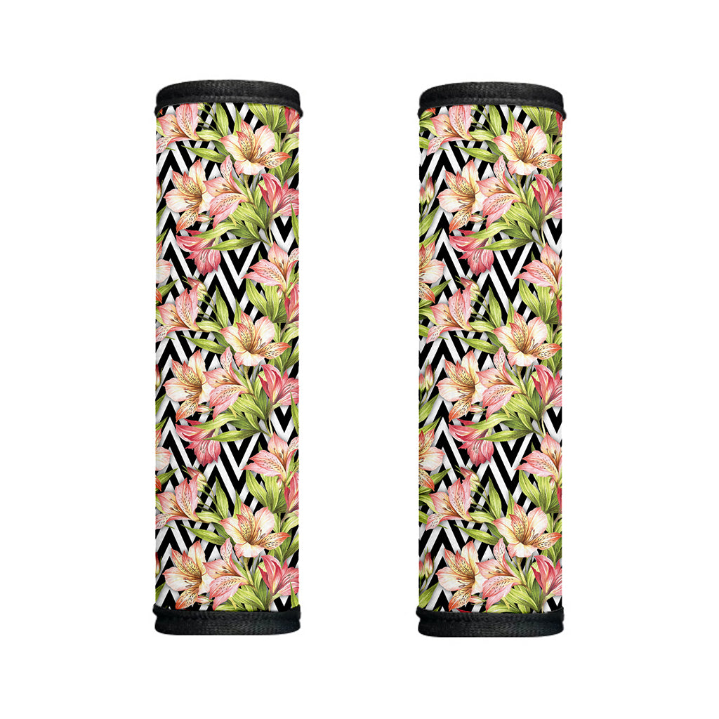 Pastel Alstroemeria Zigzag Pattern Print Handle Covers