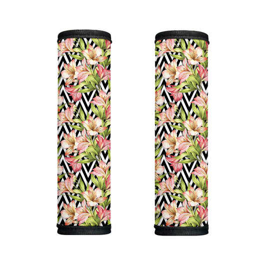 Pastel Alstroemeria Zigzag Pattern Print Handle Covers