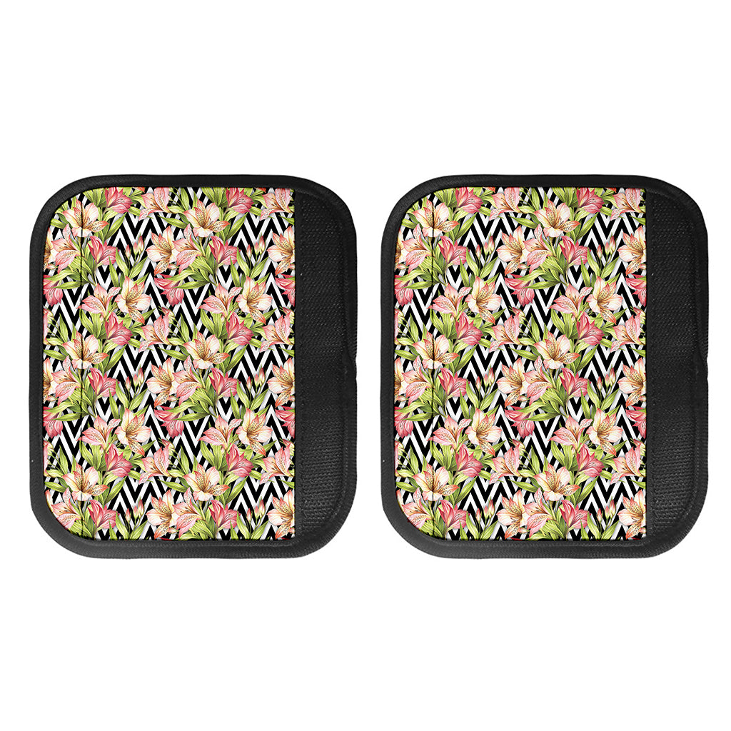 Pastel Alstroemeria Zigzag Pattern Print Handle Covers