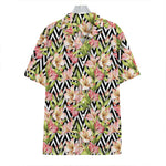 Pastel Alstroemeria Zigzag Pattern Print Hawaiian Shirt