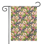 Pastel Alstroemeria Zigzag Pattern Print House Flag