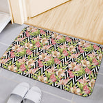 Pastel Alstroemeria Zigzag Pattern Print Indoor Door Mat