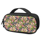 Pastel Alstroemeria Zigzag Pattern Print Insulin Cooler Travel Case