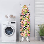 Pastel Alstroemeria Zigzag Pattern Print Ironing Board Cover