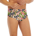 Pastel Alstroemeria Zigzag Pattern Print Men's Briefs