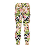 Pastel Alstroemeria Zigzag Pattern Print Men's leggings