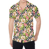 Pastel Alstroemeria Zigzag Pattern Print Men's Shirt