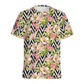 Pastel Alstroemeria Zigzag Pattern Print Men's Athletic T-Shirt