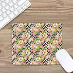 Pastel Alstroemeria Zigzag Pattern Print Mouse Pad