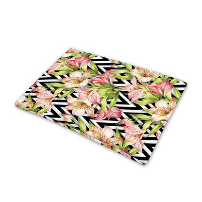 Pastel Alstroemeria Zigzag Pattern Print Pet Cooling Mat Cover