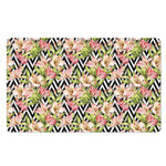 Pastel Alstroemeria Zigzag Pattern Print Polyester Doormat