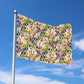Pastel Alstroemeria Zigzag Pattern Print Polyester Flag