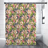 Pastel Alstroemeria Zigzag Pattern Print Premium Shower Curtain