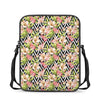 Pastel Alstroemeria Zigzag Pattern Print Rectangular Crossbody Bag