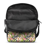 Pastel Alstroemeria Zigzag Pattern Print Rectangular Crossbody Bag