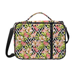 Pastel Alstroemeria Zigzag Pattern Print Shoulder Strap Bible Bag