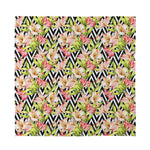 Pastel Alstroemeria Zigzag Pattern Print Silk Bandana